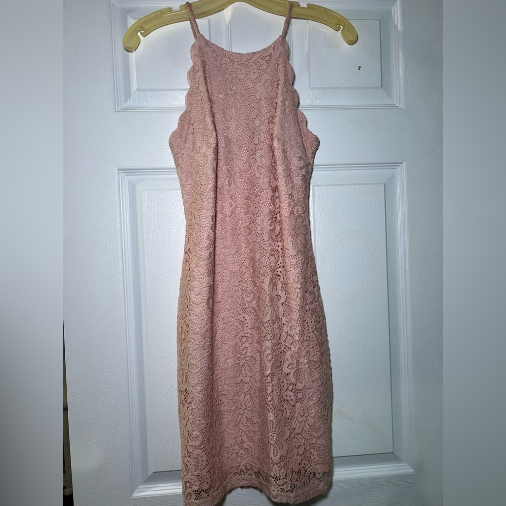 BCX Blush Lace Midi Dress